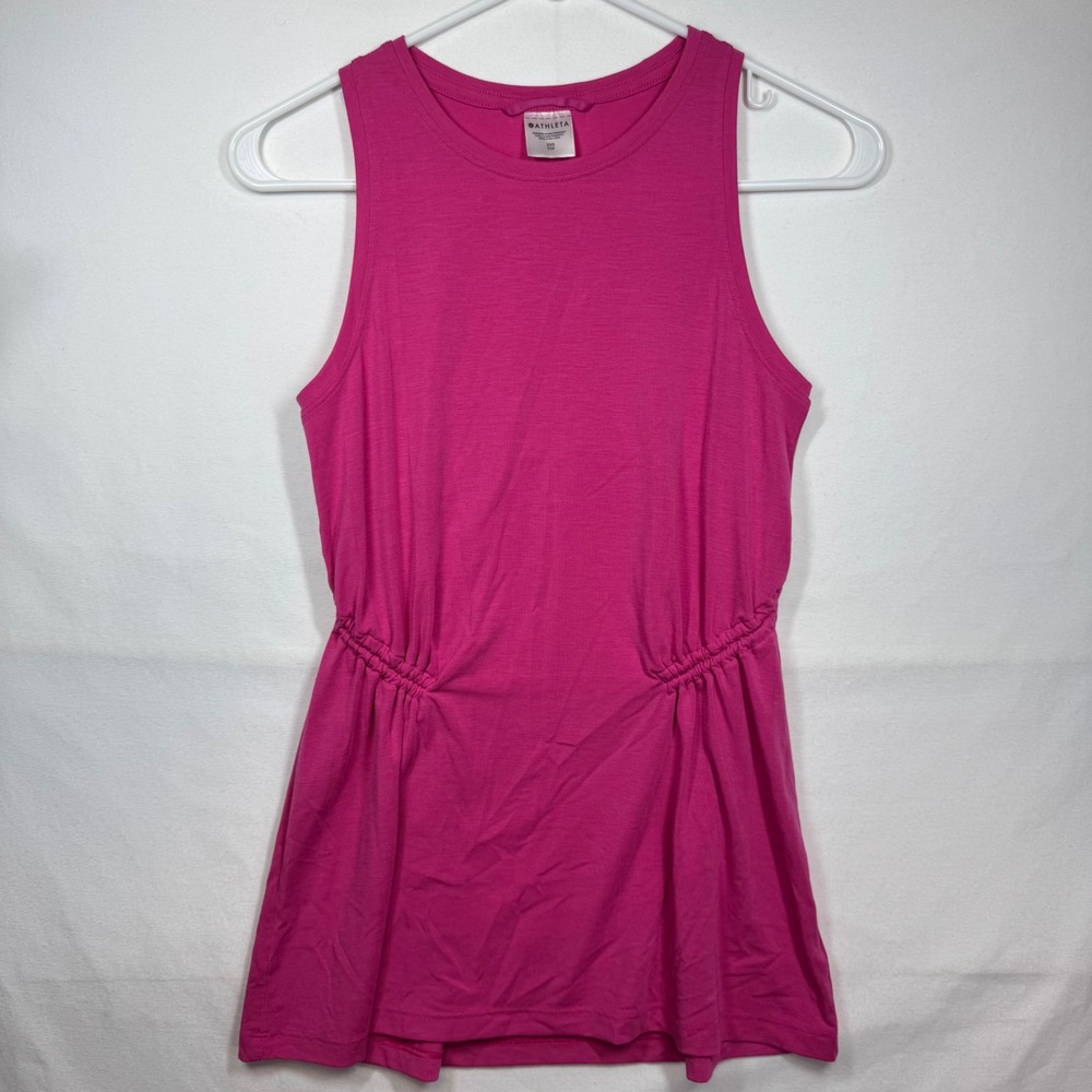 Athleta Pink Air Out Cinch Tank Top Athletic Casual Activewear Sz XXS‎